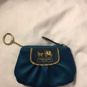Teal Coach Coin Purse